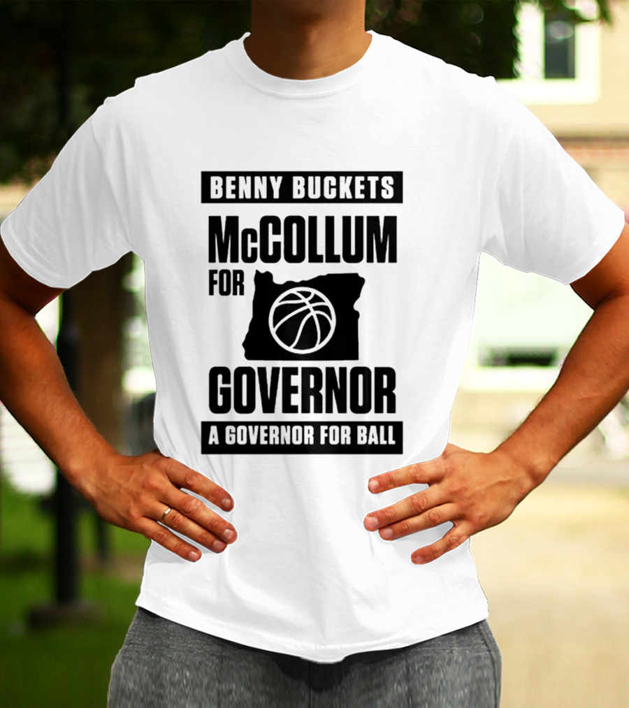 Benny Buckets McCollum For Governor A Governor For Ball Basketball Map T-Shirt
