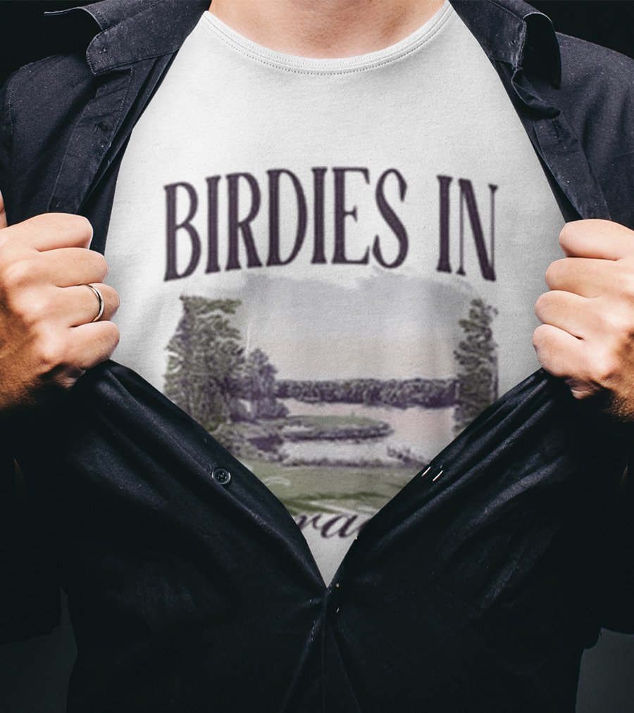 Birdies In Paradise Lake Pocket T-Shirt