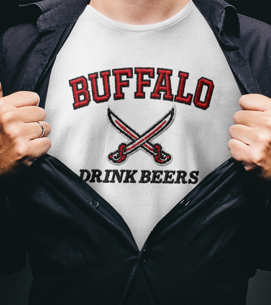 Buffalo Drink Beers Crossed Swords Rasmus Dahlin T-Shirt