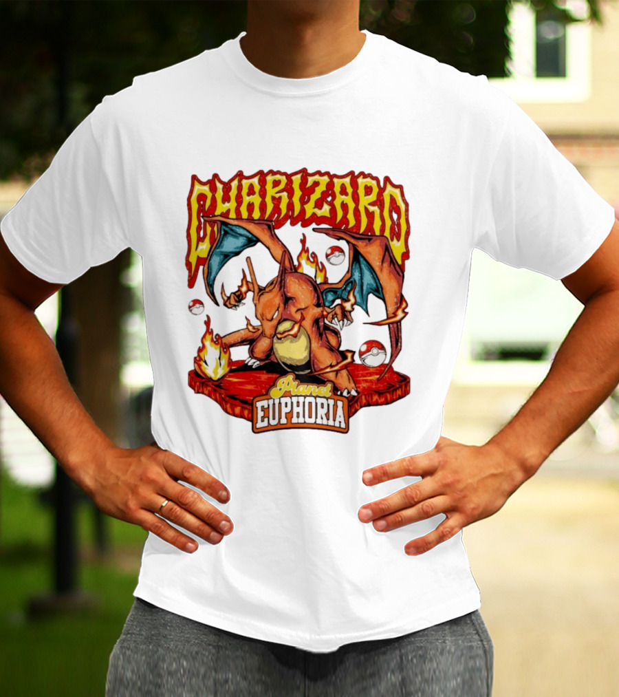 Charizard Flame Dragon Planet Euphoria Iconic Pokémon Battle T-Shirt