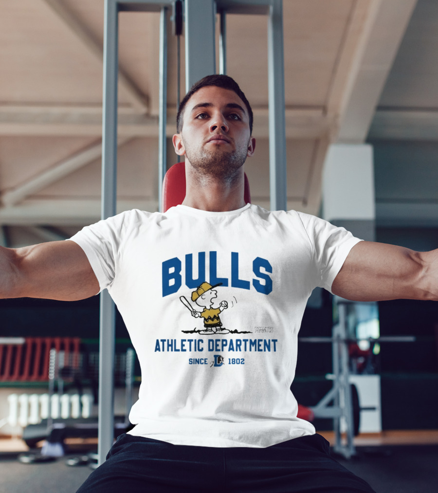 Bulls Athletic Department Peanuts Charlie Batting Since 1802 T-Shirt