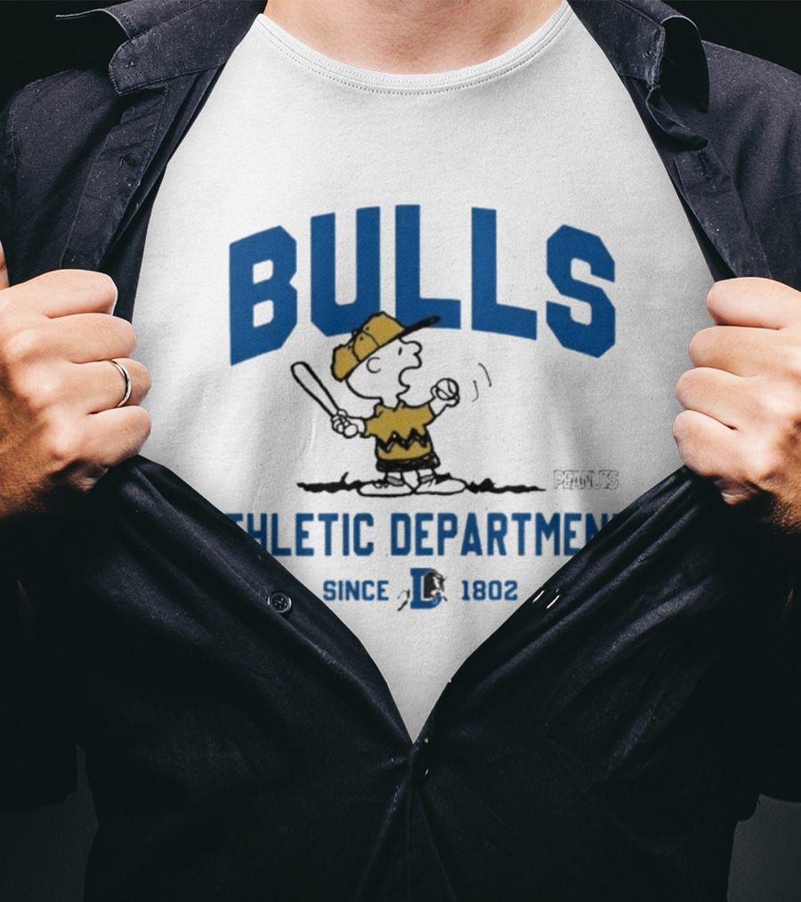 Bulls Athletic Department Peanuts Charlie Batting Since 1802 T-Shirt