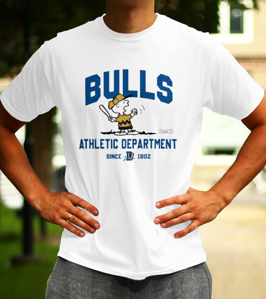 Bulls Athletic Department Peanuts Charlie Batting Since 1802 T-Shirt