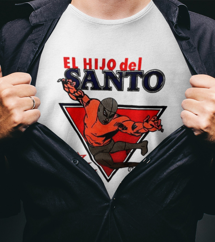 El Hijo Del Santo AAA Lucha Libre Wrestler In Red Triangle T-Shirt