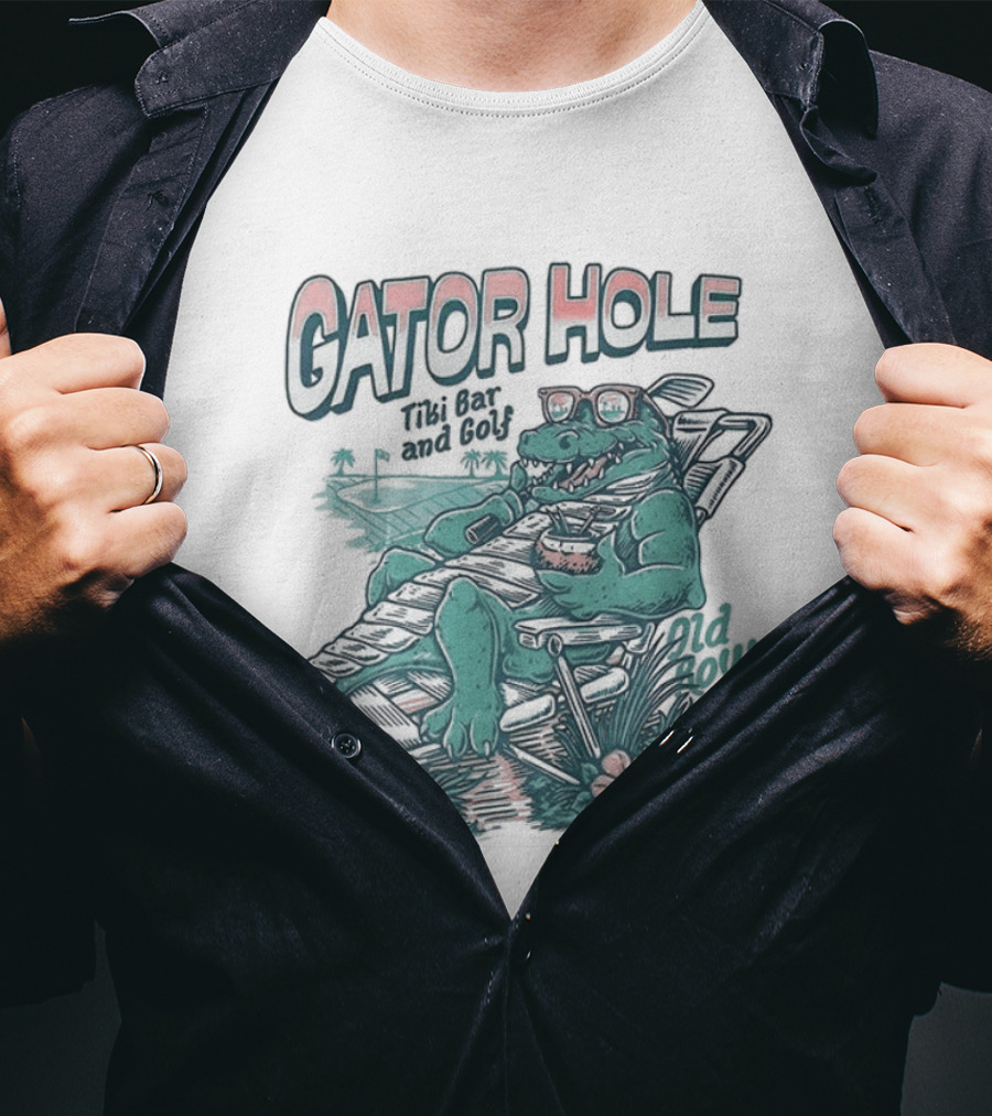 Gator Hole Tibi Bar Golf Crocodile Relax T-Shirt
