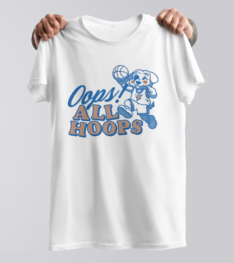 Oops All Hoops Oklahoma City Thunder Playful Dog Basketball T-Shirt