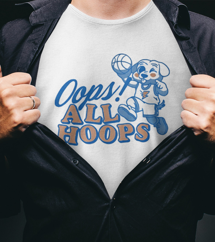 Oops All Hoops Oklahoma City Thunder Playful Dog Basketball T-Shirt