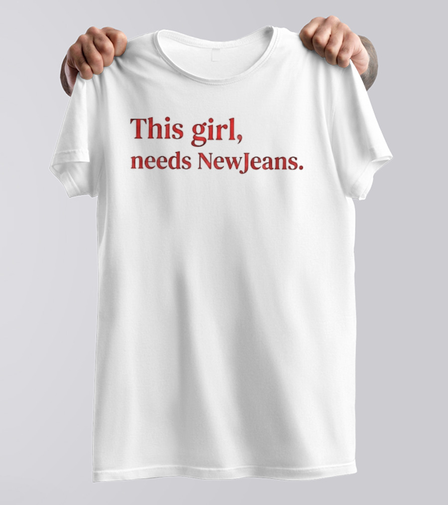 This Girl Needs NewJeans Fan Bold Red T-Shirt