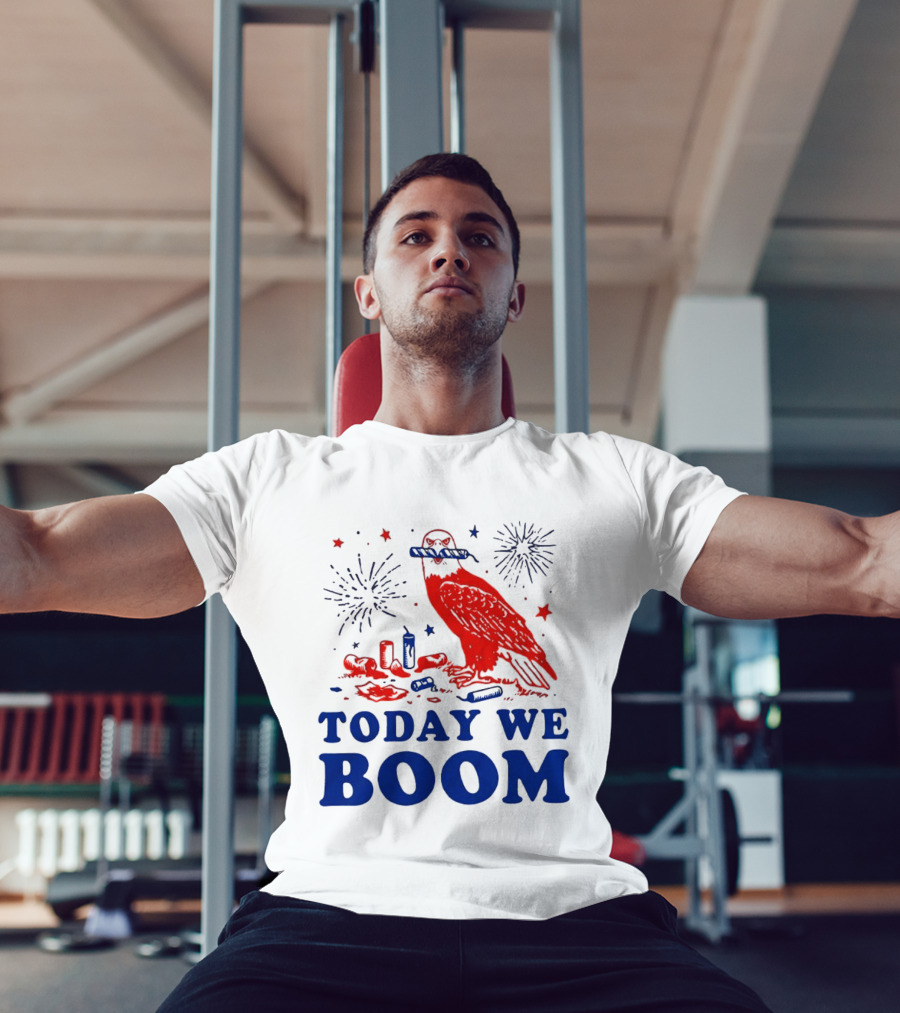 Today We Boom Bald Eagle Fireworks Celebration T-Shirt
