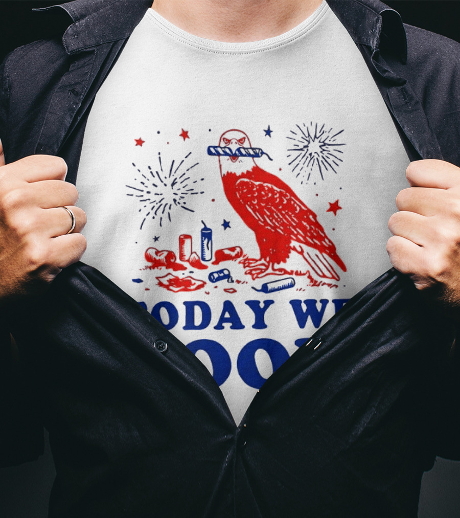 Today We Boom Bald Eagle Fireworks Celebration T-Shirt