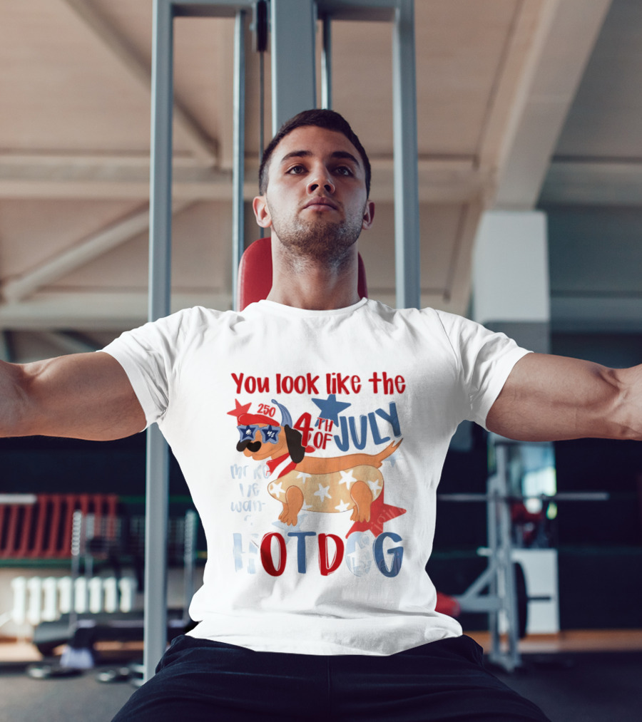 You Look Like The 4th Of July Make Me Want A Hotdog 2020 Dog Star Hat T-Shirt