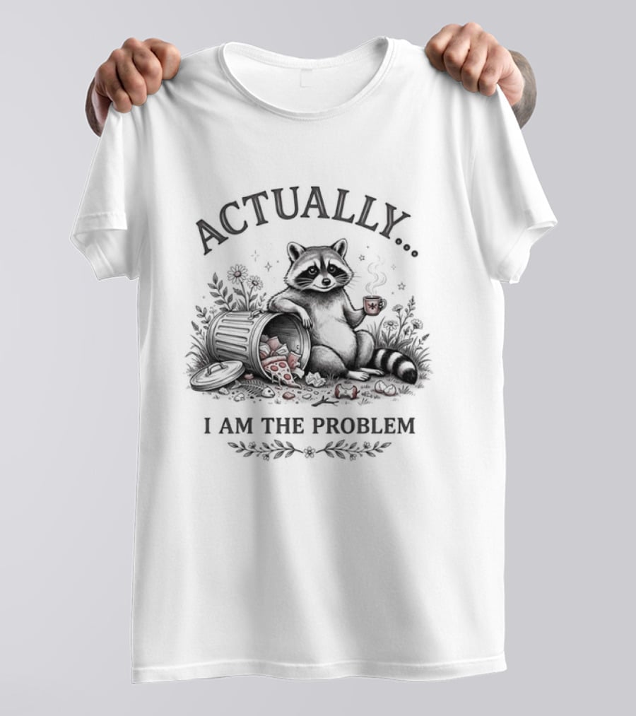 Actually I Am The Problem Raccoon Trash T-Shirt