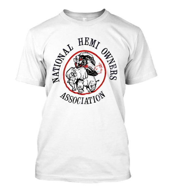 National Hemi Owners Association Elephant With Racing Helmet T-Shirt
