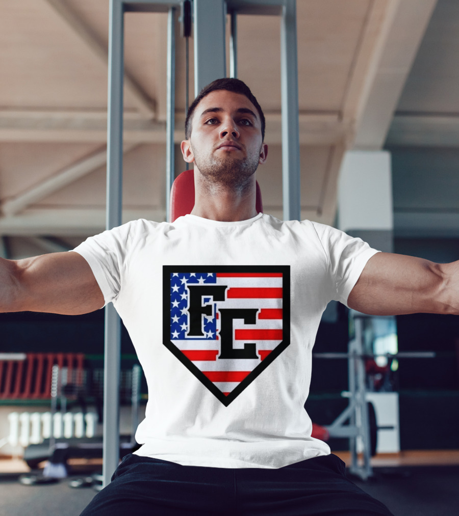 FC Patriotic Home Plate USA Flag White Regular 5000 T-Shirt