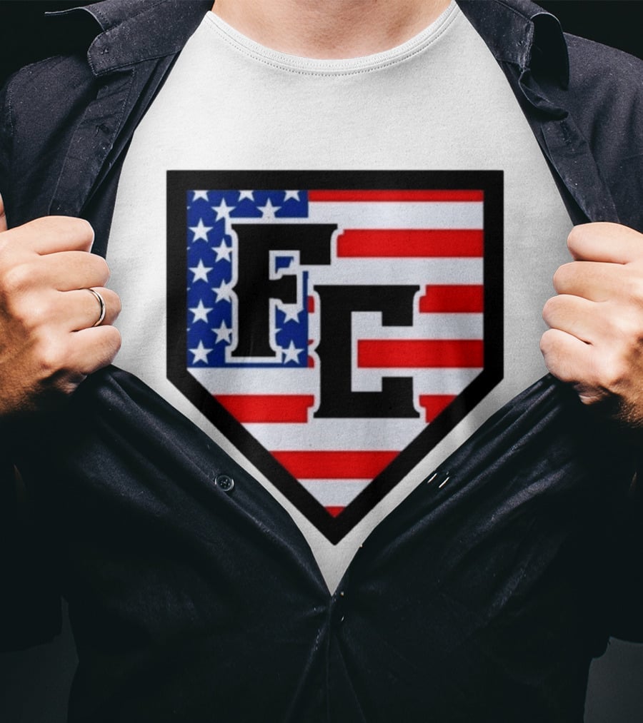 FC Patriotic Home Plate USA Flag White Regular 5000 T-Shirt