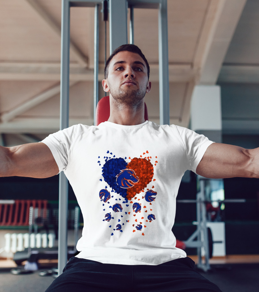 Heart Of Boise State Broncos Football 2026 Blue Orange Passion T-Shirt