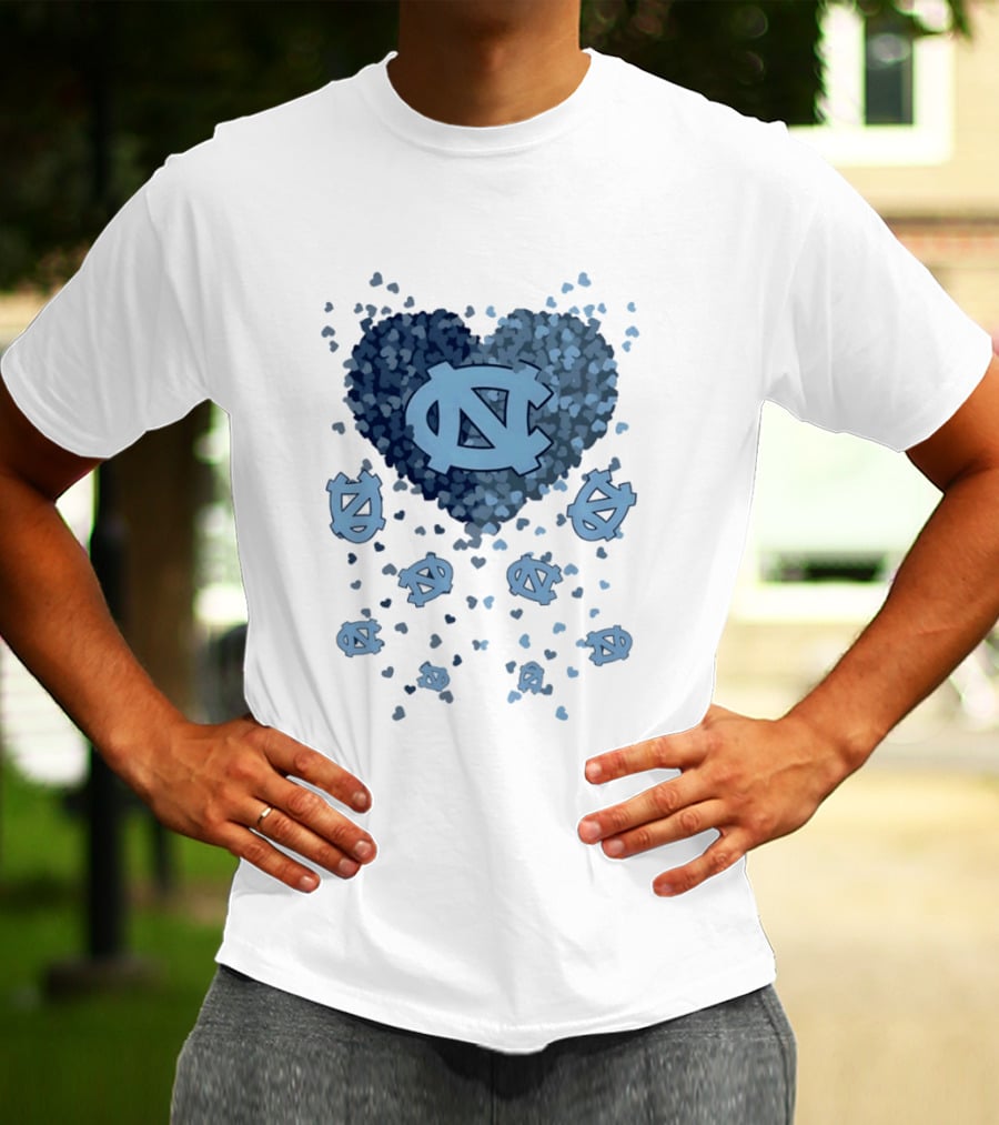 North Carolina Tar Heels Football Heart 2026 T-Shirt