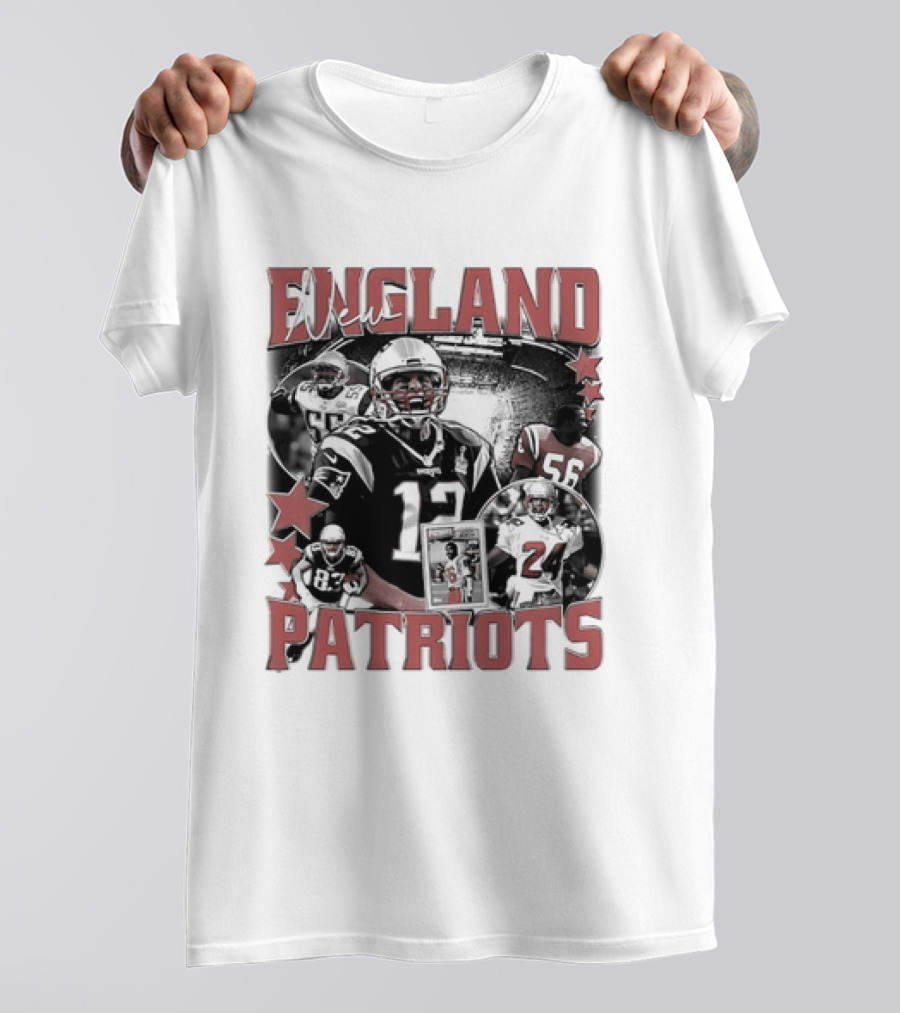 New England Patriots Vintage 90s Football Style Bootleg T-Shirt