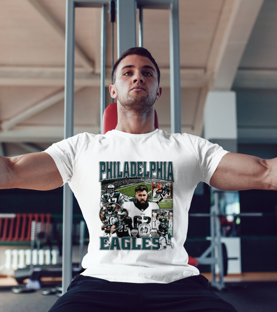 Philadelphia Eagles Football 90s Bootleg Players Collage T-Shirt