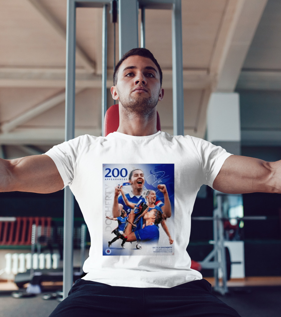 Nicola Docherty 200 Appearances Rangers Football Club Celebration T-Shirt