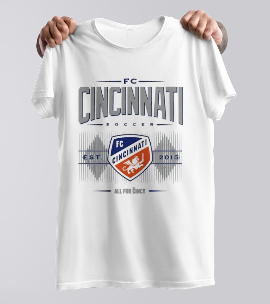 FC Cincinnati Soccer Est 2015 Shield And Diamonds All For Cincy T-Shirt