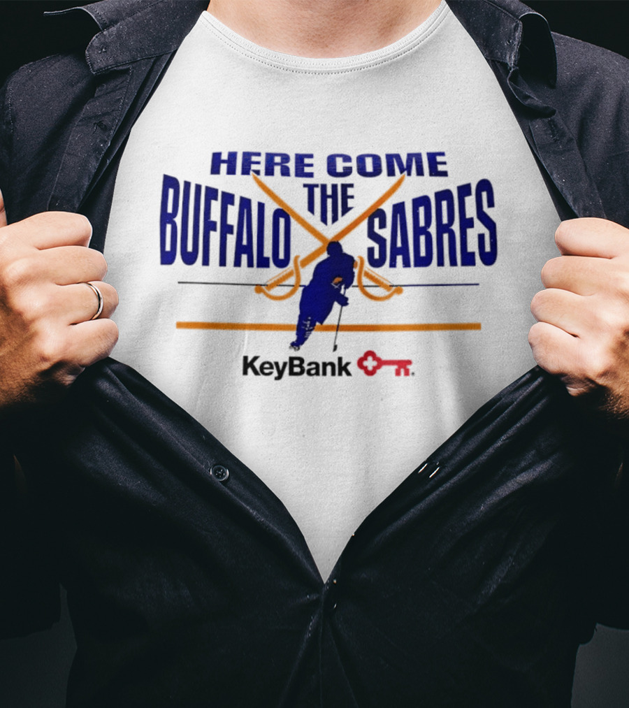 Here Come Buffalo The Sabres KeyBank Hockey Promotion T-Shirt