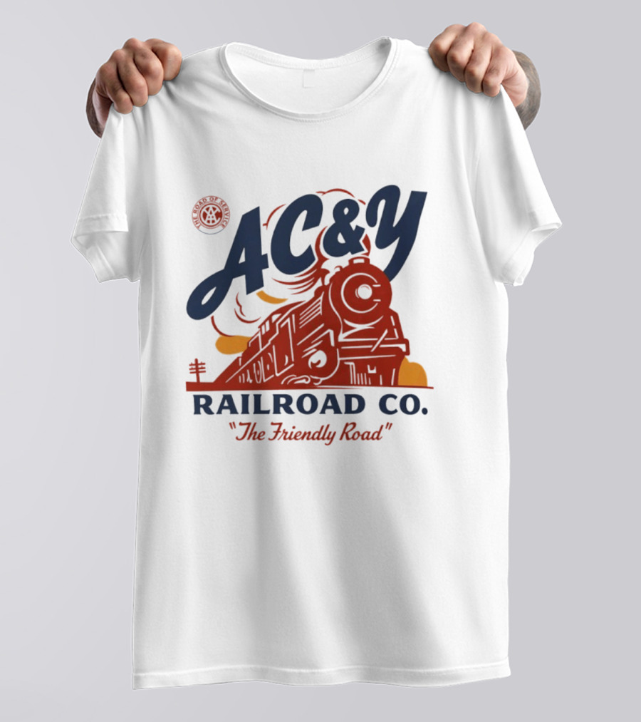 AC&Y Railroad Co. The Friendly Road Vintage Locomotive T-Shirt