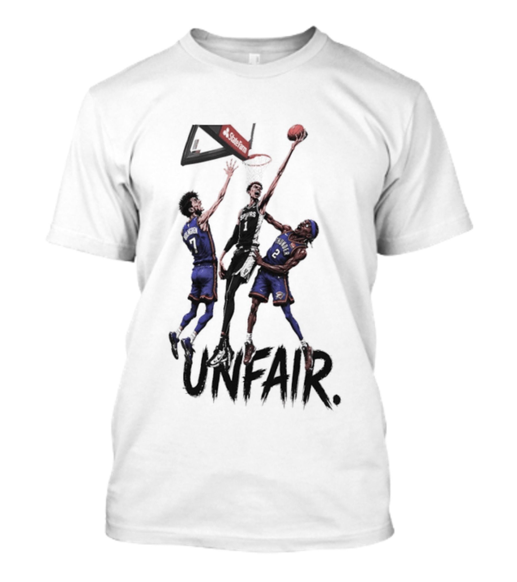 Chet Holmgren Victor Wembanyama Lu Dort San Antonio Spurs Unfair NBA Basketball 2026 T-Shirt