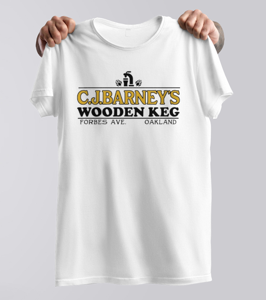 C.J. Barney's Wooden Keg Forbes Ave Oakland T-Shirt
