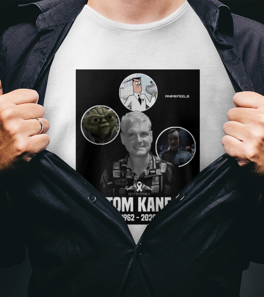 Rest In Peace Tom Kane 1962 2026 Animefeels Yoda T-Shirt