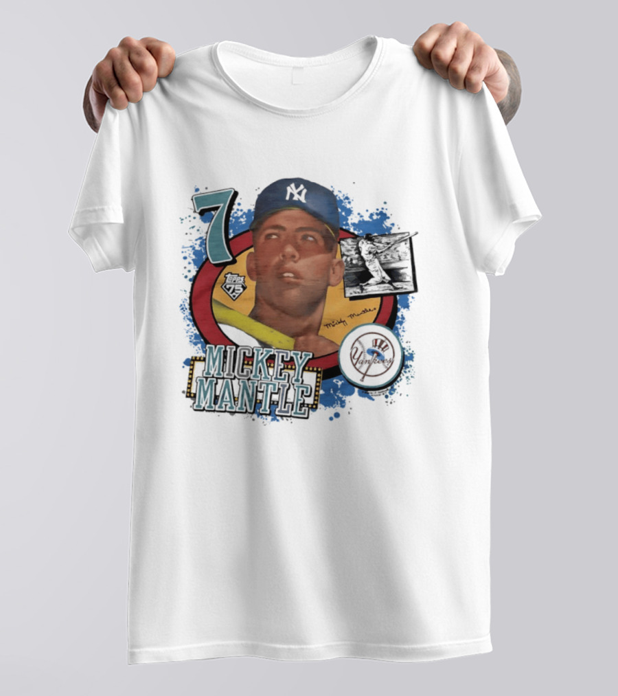 Mickey Mantle 7 Yankees Baseball T-Shirt