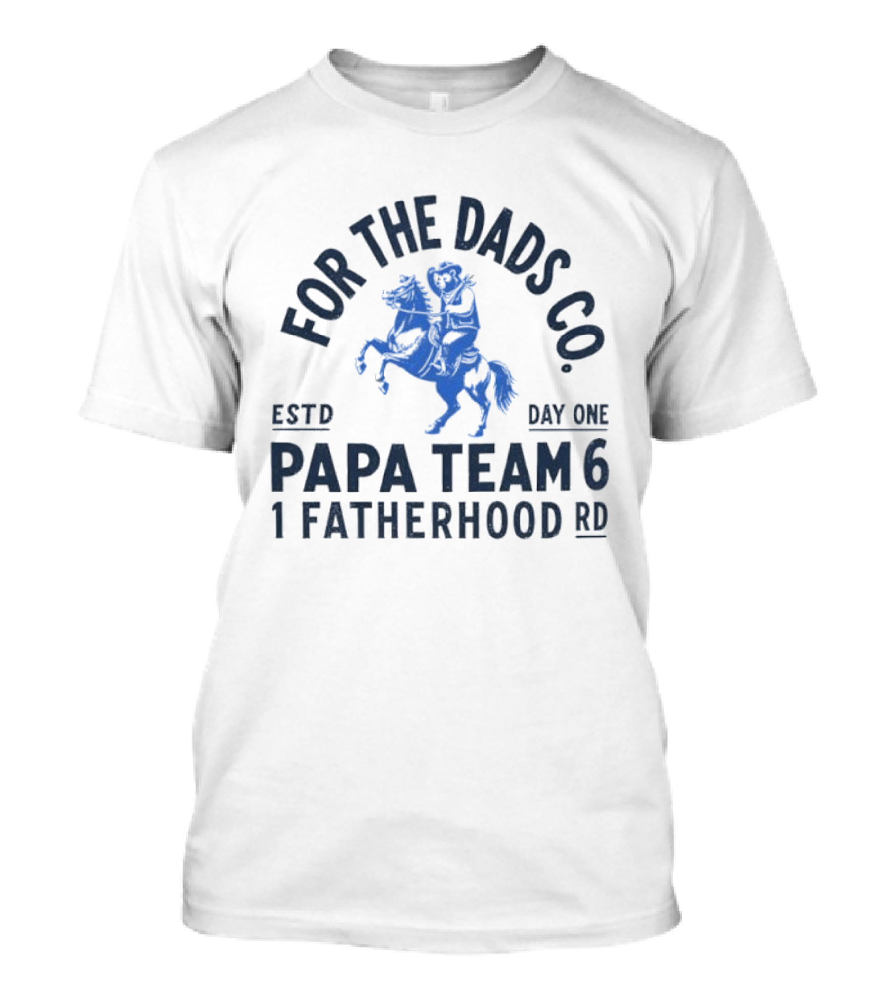 For The Dads Co Papa Team 6 Fatherhood Estd Day One Cowbear T-Shirt
