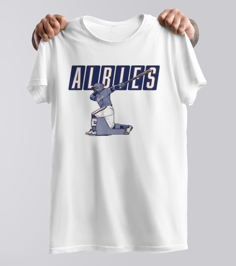 ALBIES ATLANTA Slugger Swing Baseball Player T-Shirt