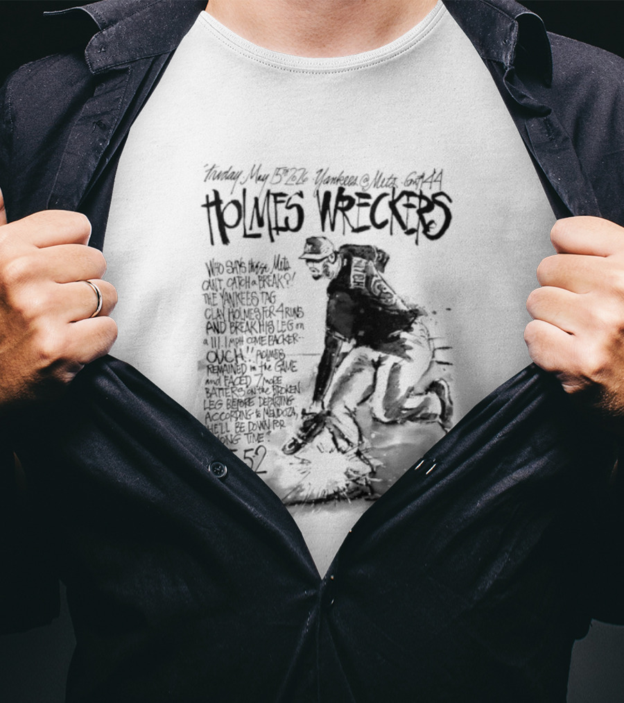 Holmes Wreckers New York Mets Baseball Pitcher Clay Holmes T-Shirt