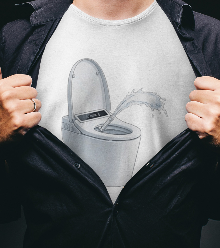 Smart Toilet Clean Water Splash Meme T-Shirt