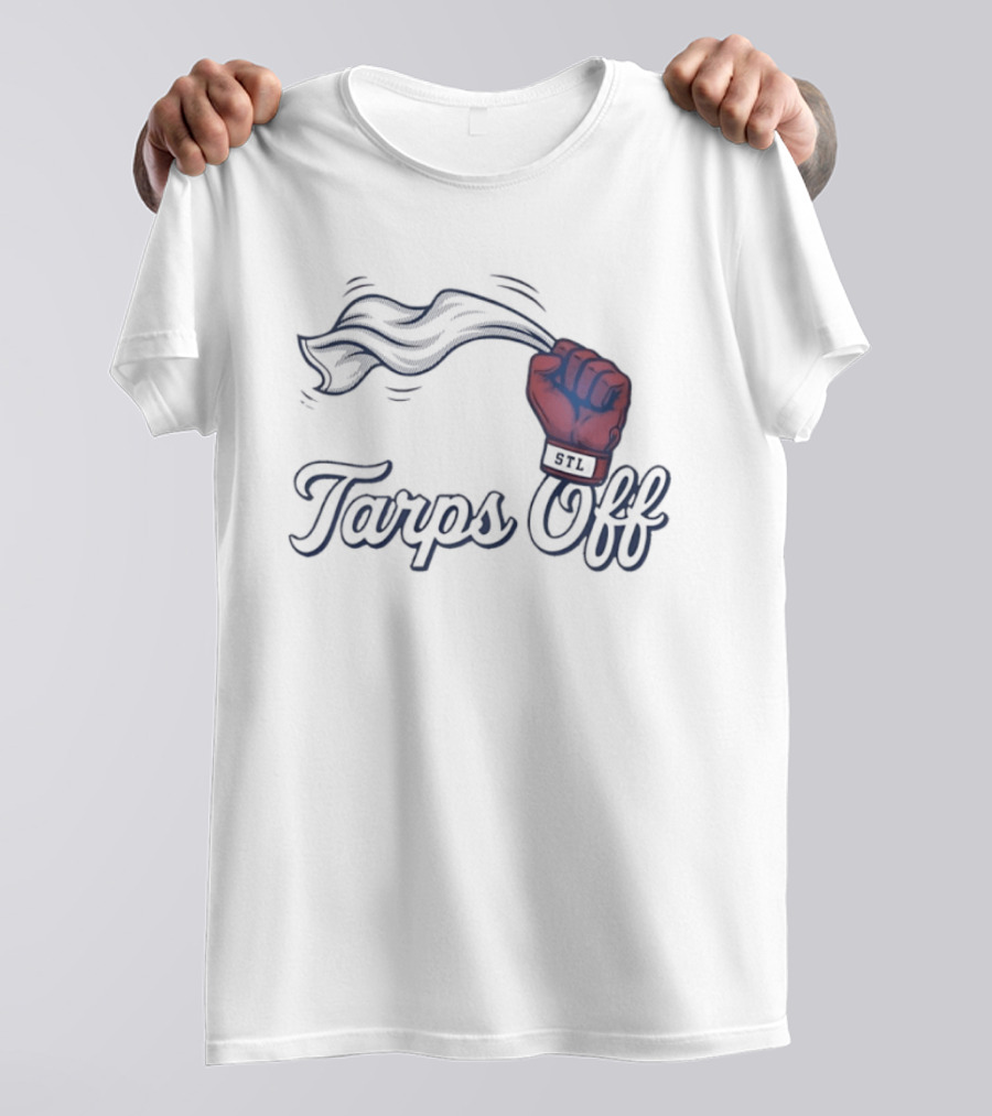 St Louis Cardinals Tarps Off Baseball Fist T-Shirt