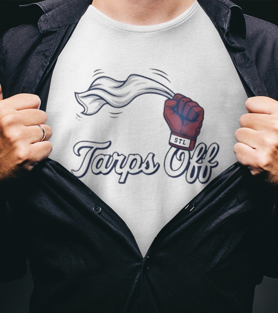 St Louis Cardinals Tarps Off Baseball Fist T-Shirt