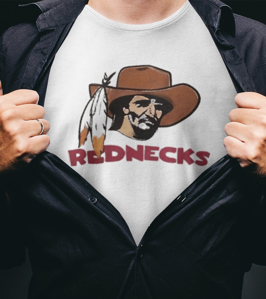 Washington Redskins Rednecks Cowboy Hat With Feather T-Shirt