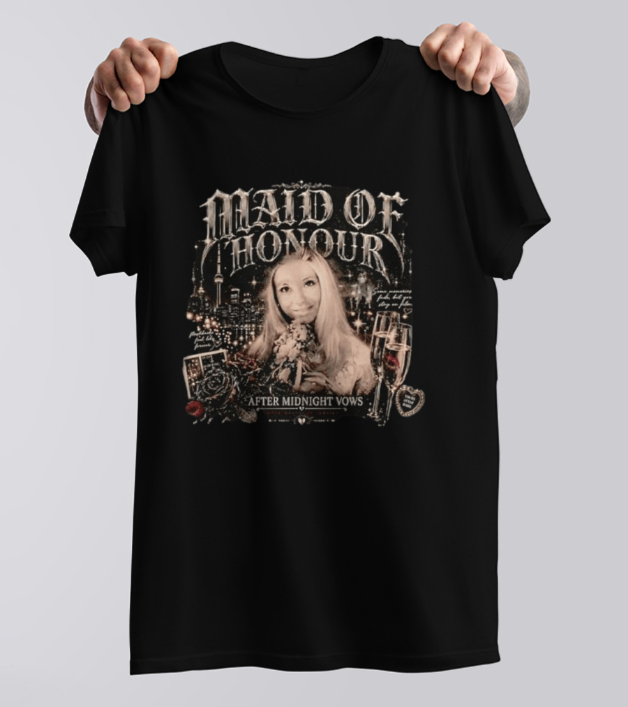Maid Of Honour After Midnight Vows Romantic Toronto Skyline T-Shirt