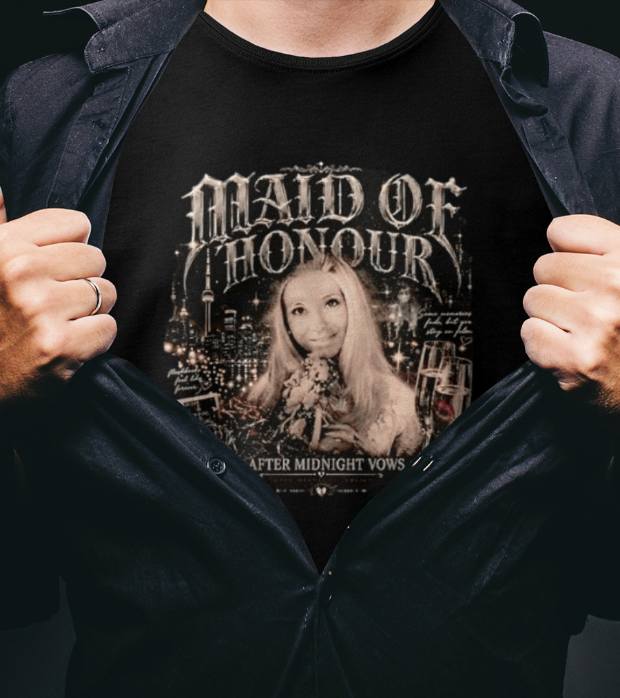 Maid Of Honour After Midnight Vows Romantic Toronto Skyline T-Shirt