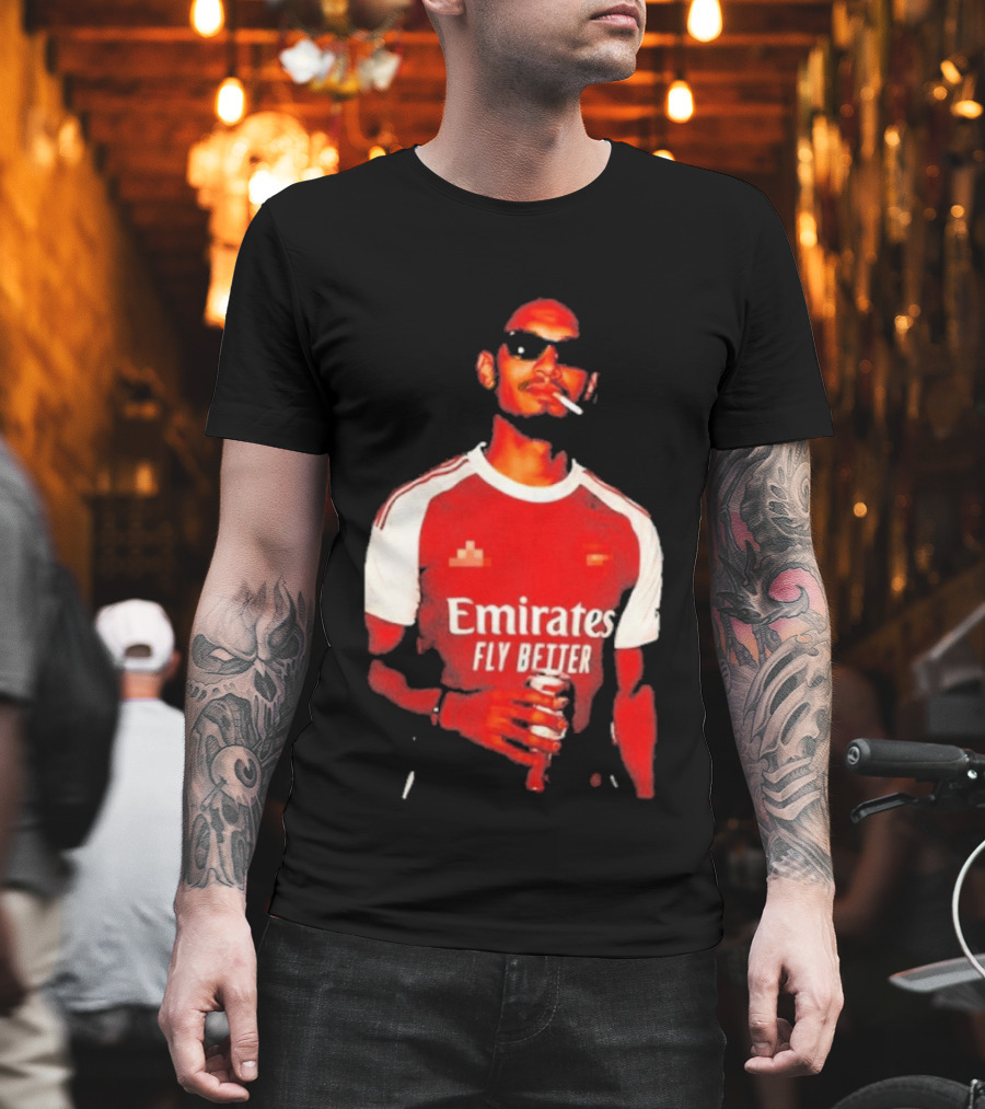 Gabriel Magalhaes Smoking Emirates Fly Better Arsenal T-Shirt