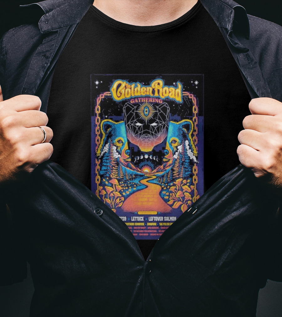 Golden Road Gathering Placerville May 2026 STS9 Lettuce Leftover Salmon The Hip Abduction The Brothers Comatose Cymafunk The Polish Ambassador Boombox T-Shirt