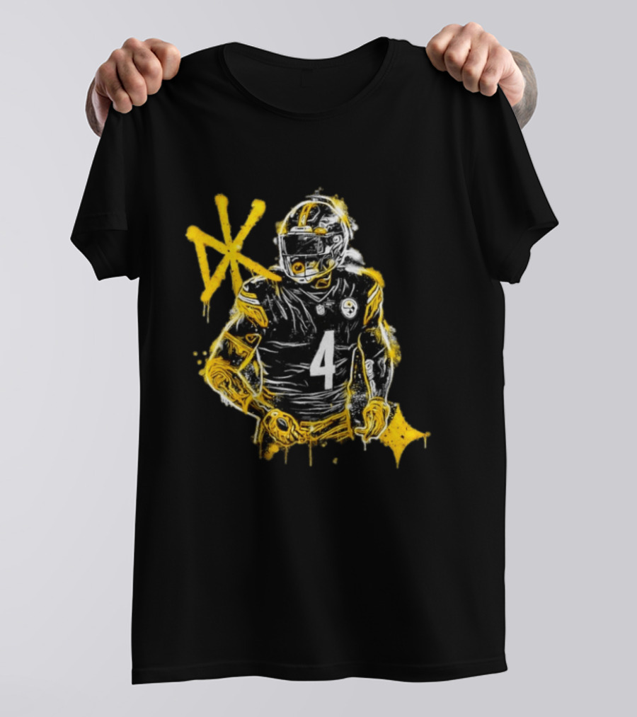 Pittsburgh Steelers Number 4 Here We Go Football Player NFL Fan Gear T-Shirt