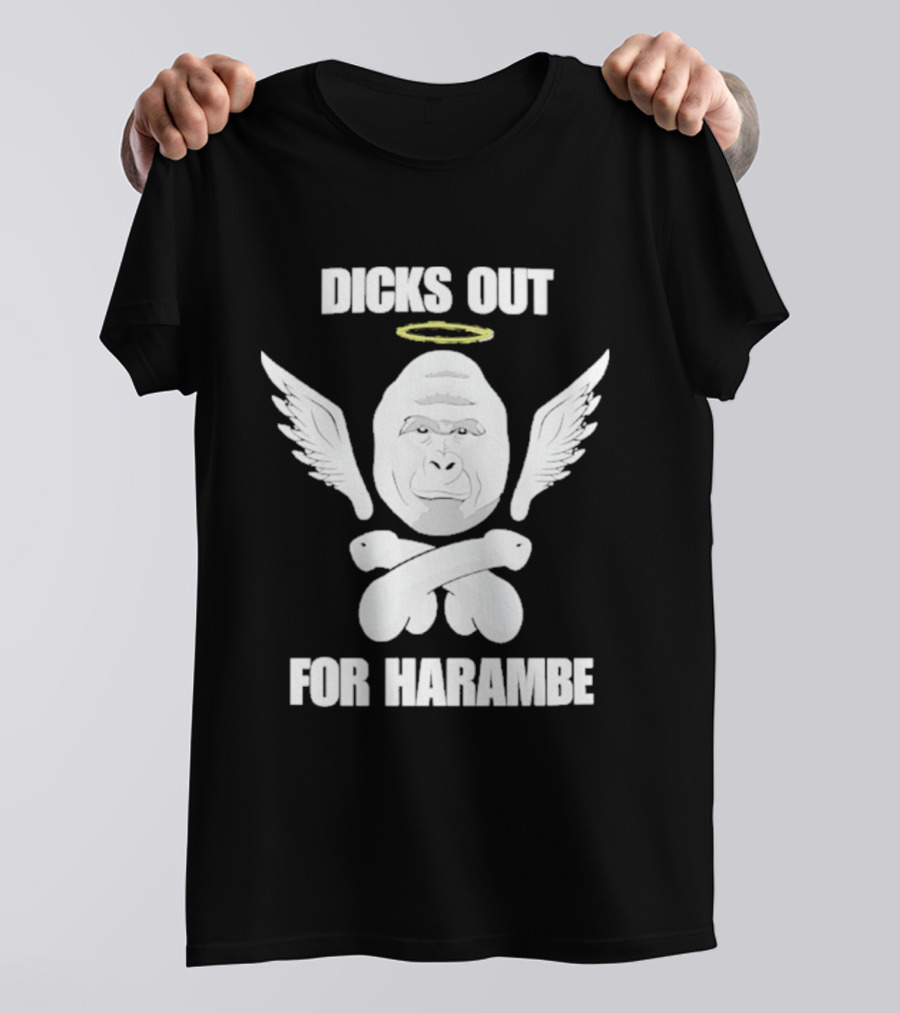 Gorilla With Wings Halo Dicks Out For Harambe T-Shirt