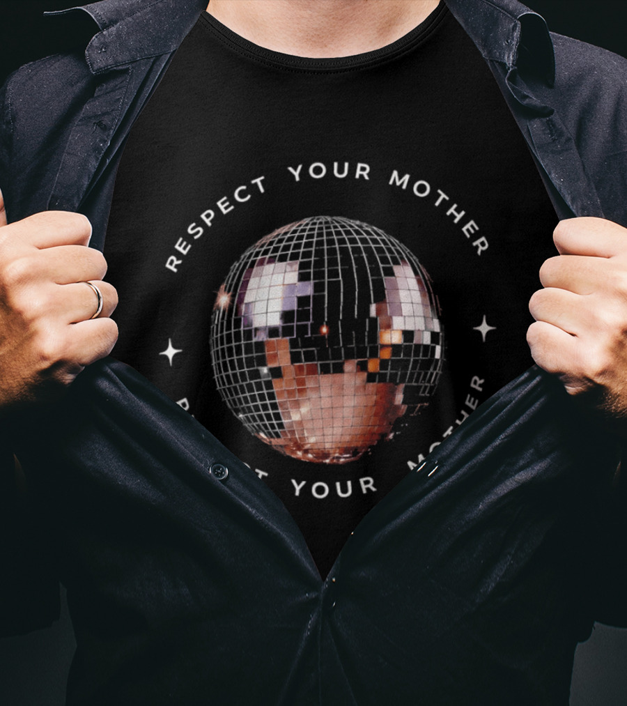 Respect Your Mother Disco Ball Sustainability Message T-Shirt
