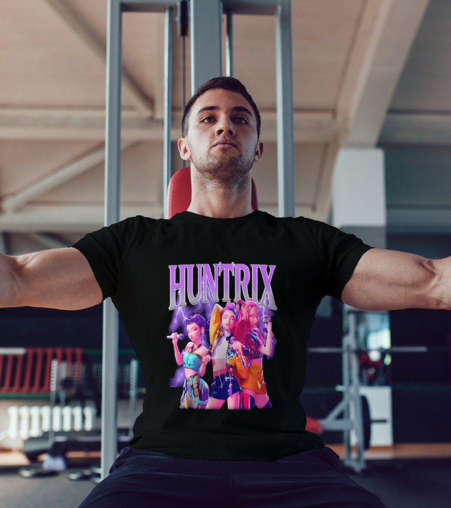 Huntrix Kpop Band Cartoon Characters With Microphones T-Shirt