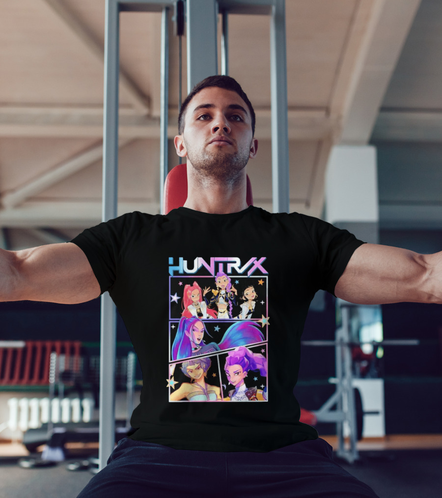 Huntrix Anime Character Panel Demon Hunter T-Shirt