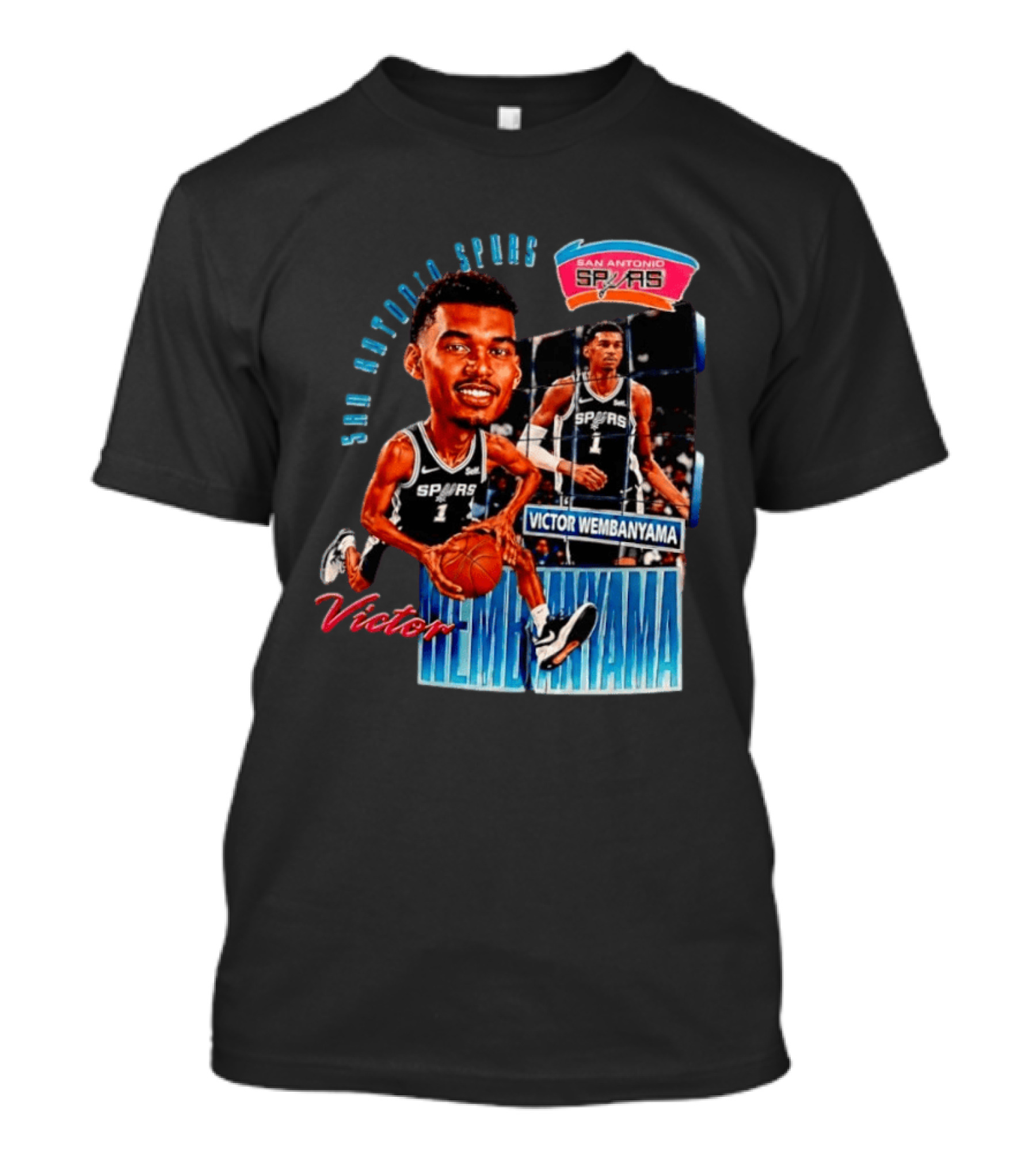 San Antonio Spurs Victor Wembanyama Basketball Caricature T-Shirt