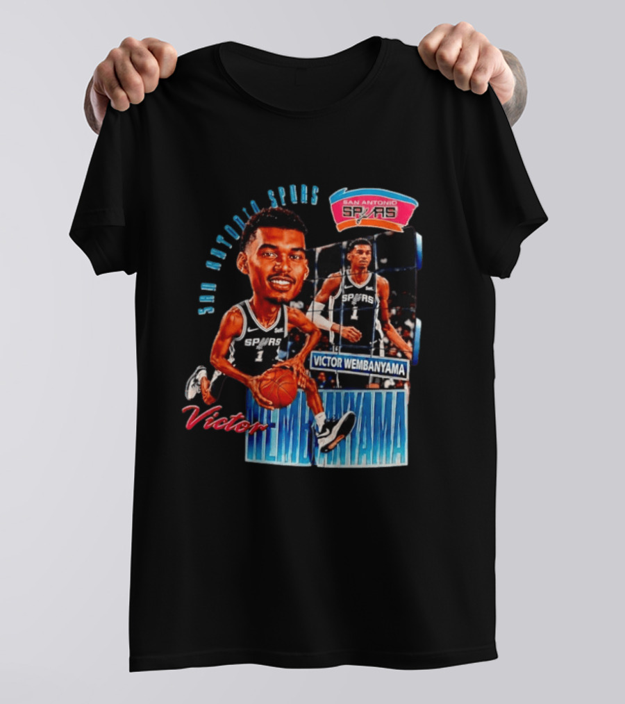 San Antonio Spurs Victor Wembanyama Basketball Caricature T-Shirt