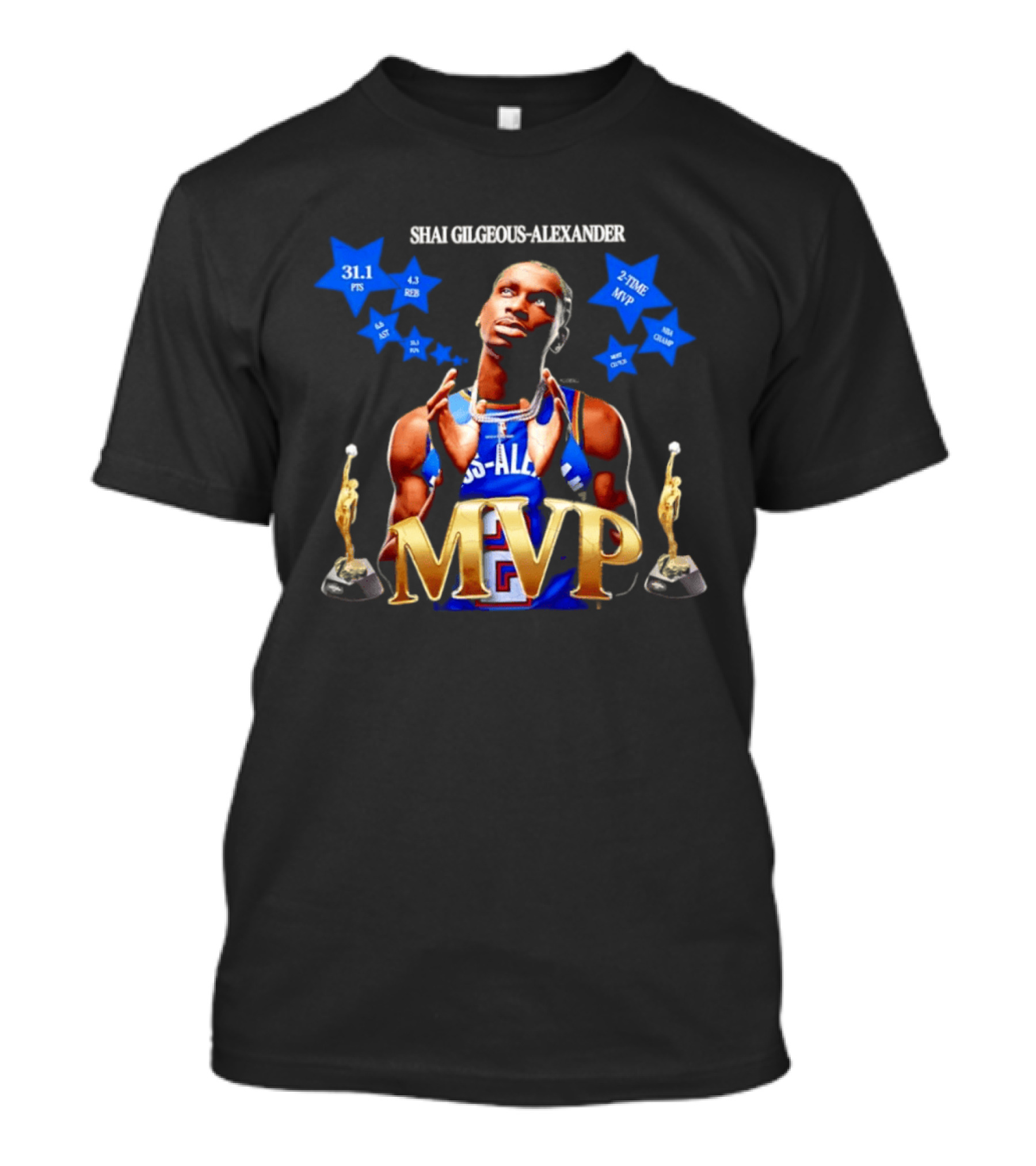 Shai Gilgeous Alexander MVP 31.1 Points 4.3 Rebounds Two Time MVP Champion T-Shirt